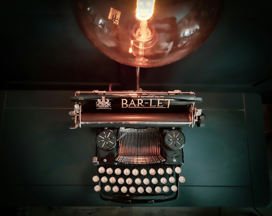 vintage typewriter on desk